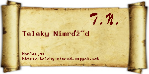 Teleky Nimród névjegykártya